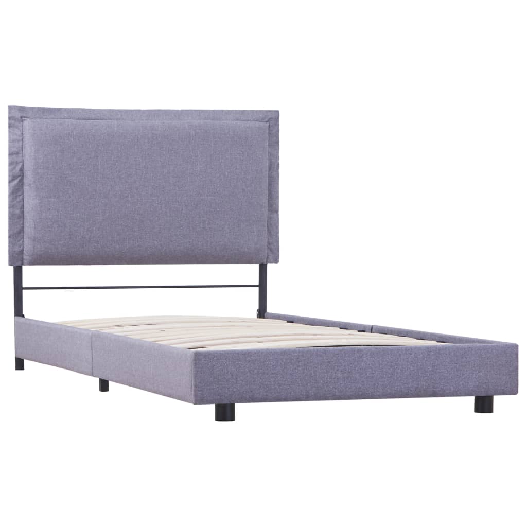 vidaXL Estructura de cama de tela gris claro 90x200 cm