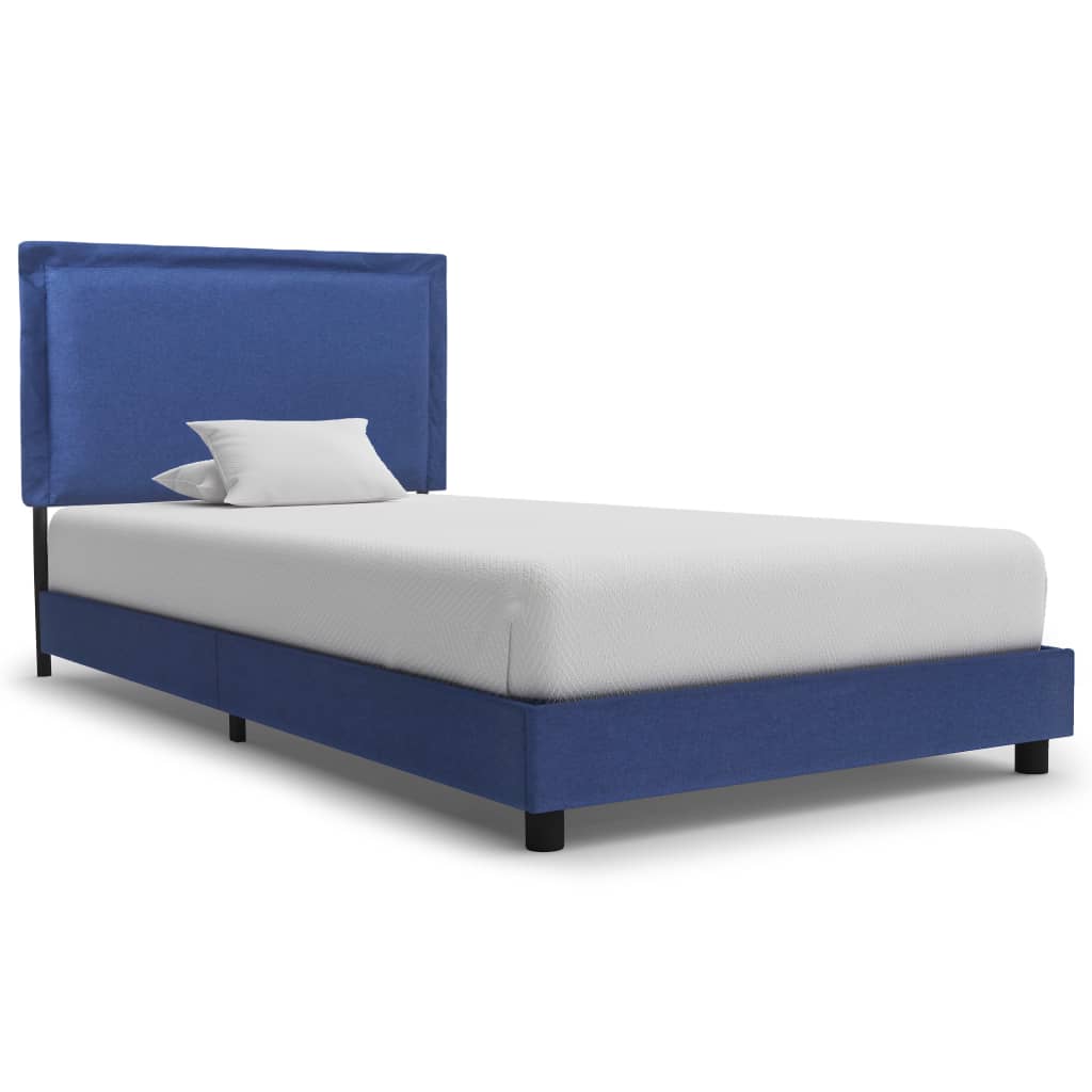 vidaXL Cadru de pat, albastru, 90 x 200 cm, material textil vidaxl.ro