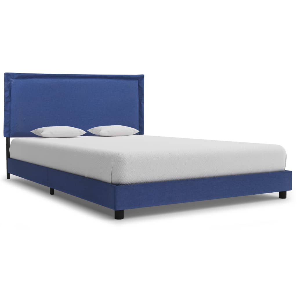 vidaXL Cadru de pat, albastru, 120 x 200 cm, material textil 