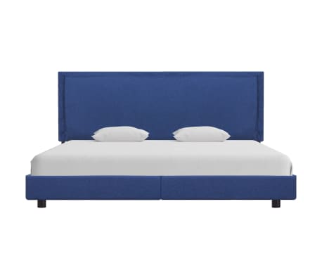 vidaXL gultas rāmis, zils audums, 180x200 cm