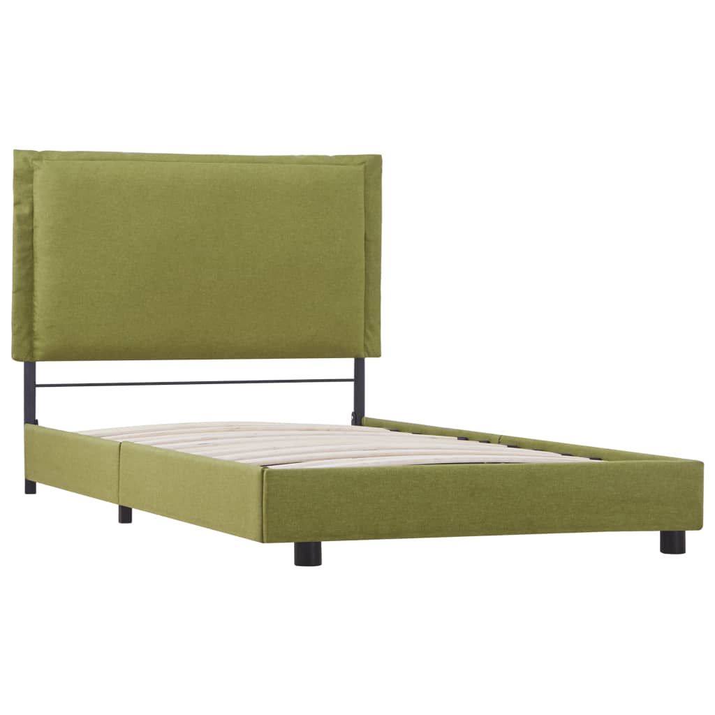 vidaXL Bedframe stof groen 90x200 cm afbeelding
