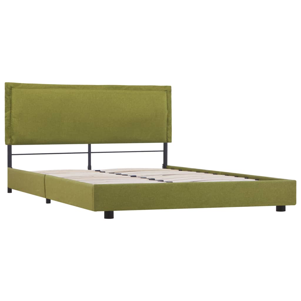 vidaXL Cadru de pat, verde, 140 x 200 cm, material textil