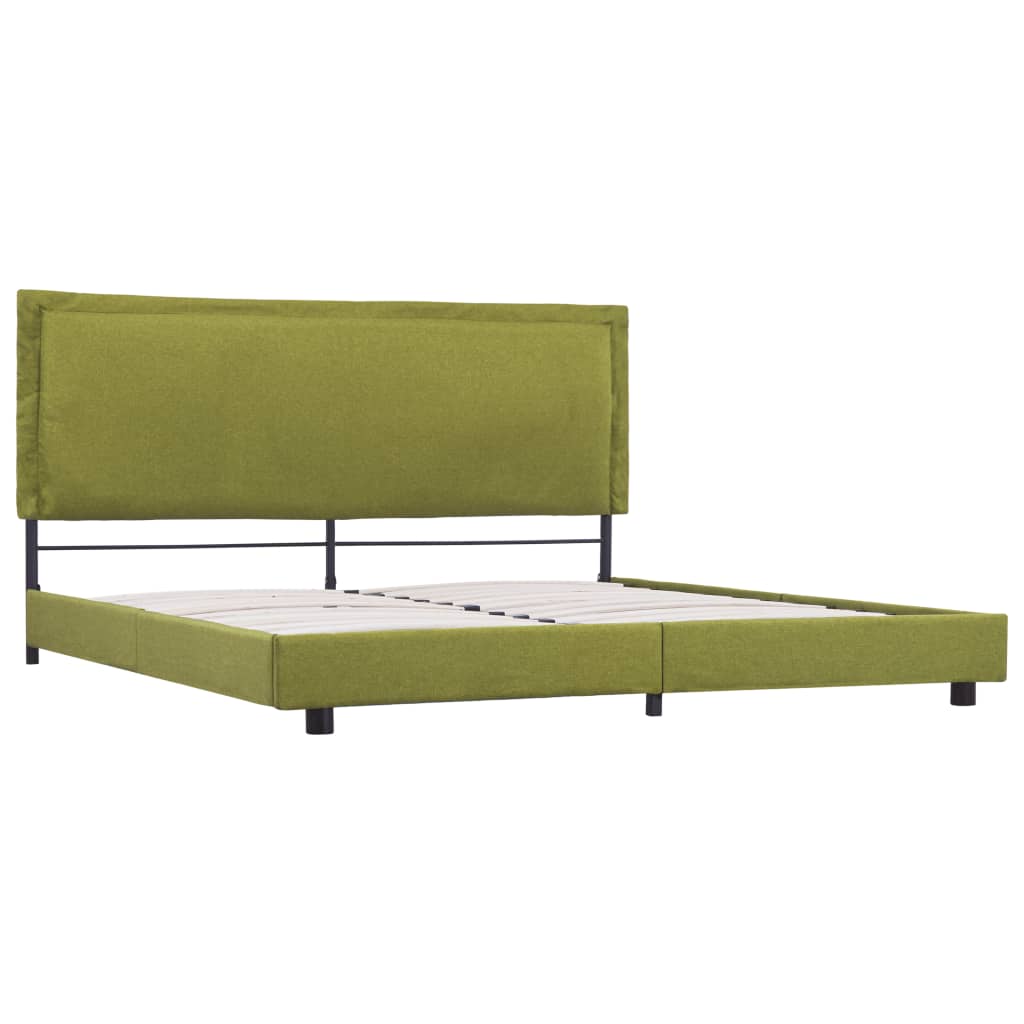 vidaXL Estructura de cama de tela verde 160x200 cm