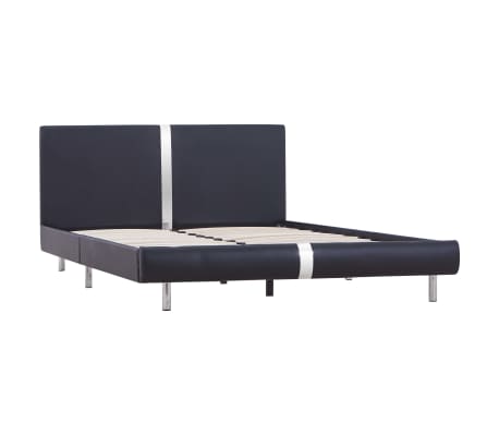 vidaXL Bed Frame Black Faux Leather 120x190 cm Small Double