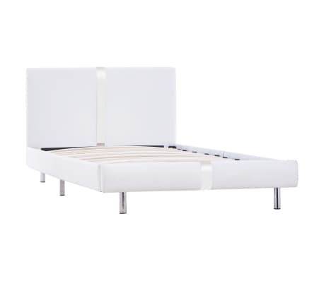 vidaXL Bed Frame White Faux Leather 90x190 cm 3FT Single