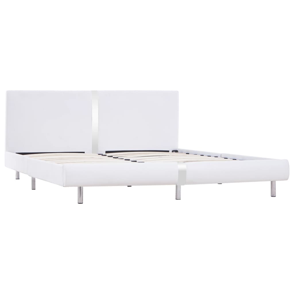 vidaXL Bed Frame White Faux Leather 180x200 cm 6FT Super King