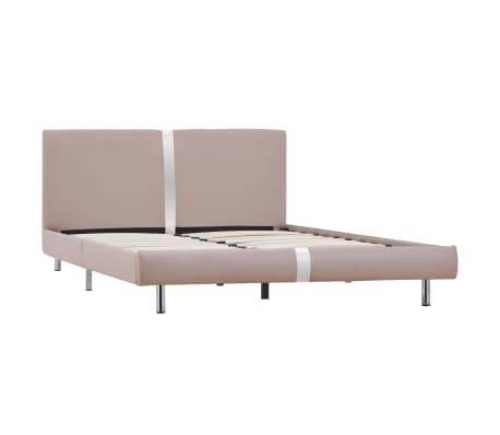 vidaXL Sengeramme cappuccino kunstig skinn 135x190 cm