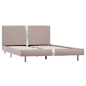 vidaXL Sengeramme cappuccino kunstig skinn 135x190 cm