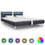  vidaXL fekete ágykeret LED-es matrac nélkül 150 x 200 cm termék 2. képe