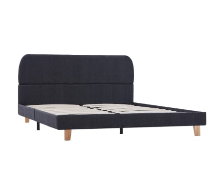 vidaXL Bed Frame Dark Grey Fabric 135x190 cm Double