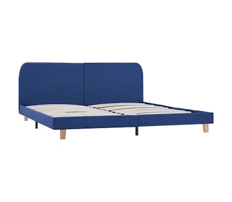 vidaXL Sengeramme uten Madrass Bl&aring; Stoff 150x200 cm
