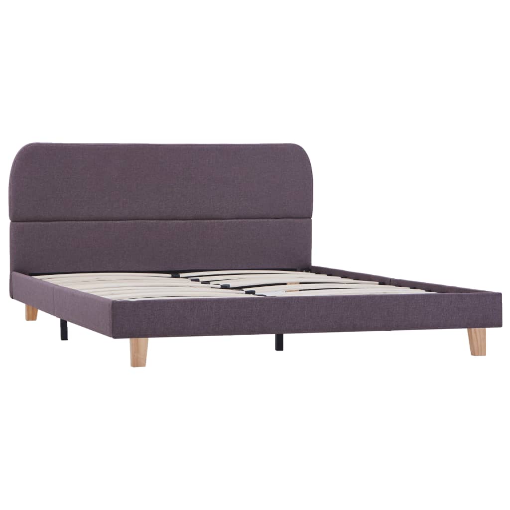 vidaXL Bedframe zonder matras stof taupe 135x190 cm afbeelding
