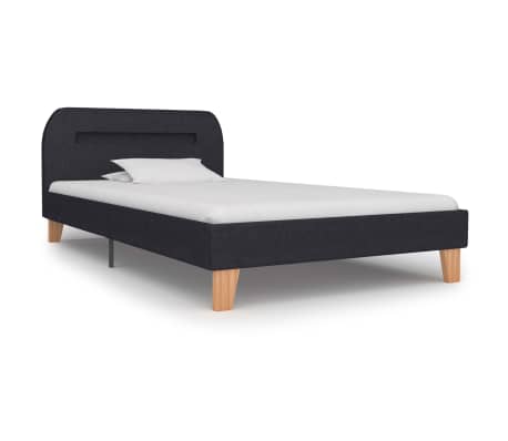 vidaXL Bed Frame with LED Dark Grey Fabric 90x190 cm 3FT Single