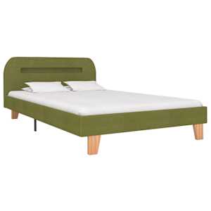 vidaXL Sengeramme med LED grønn stoff 120x190cm