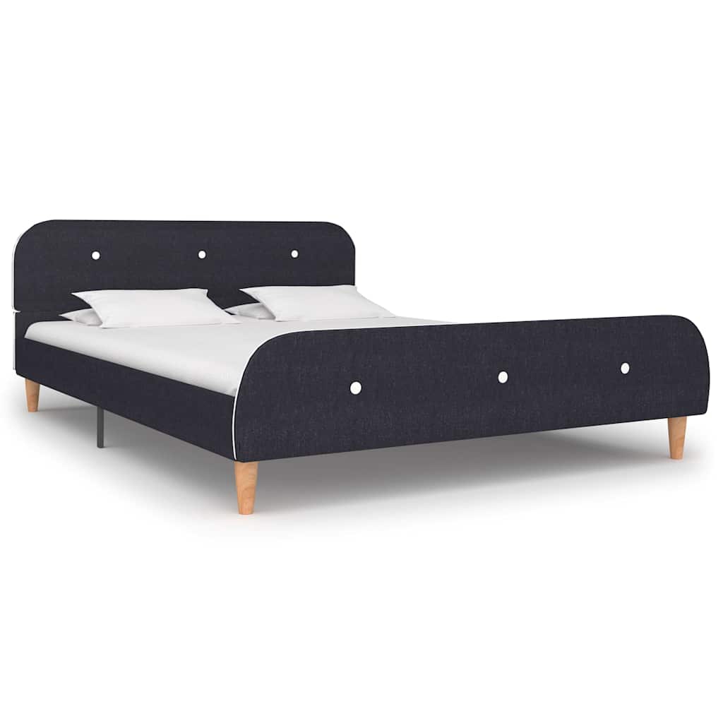 vidaXL Bettgestell ohne Matratze Dunkelgrau Stoff 135x190 cm