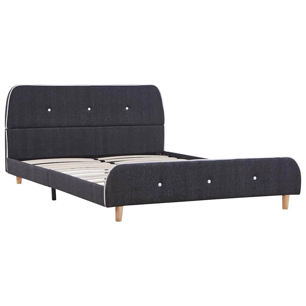 vidaXL Bedframe zonder matras stof donkergrijs 135x190 cm afbeelding