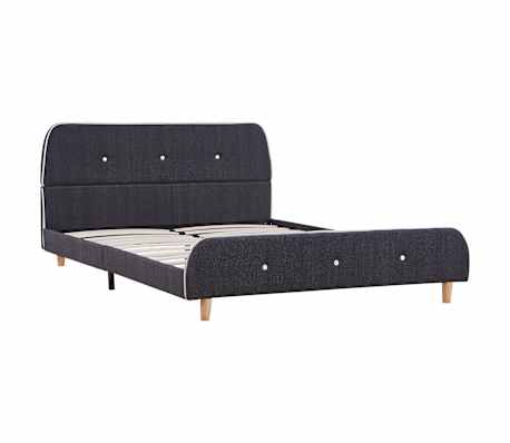 vidaXL Cadre de lit sans matelas gris fonc&eacute; 135x190 cm