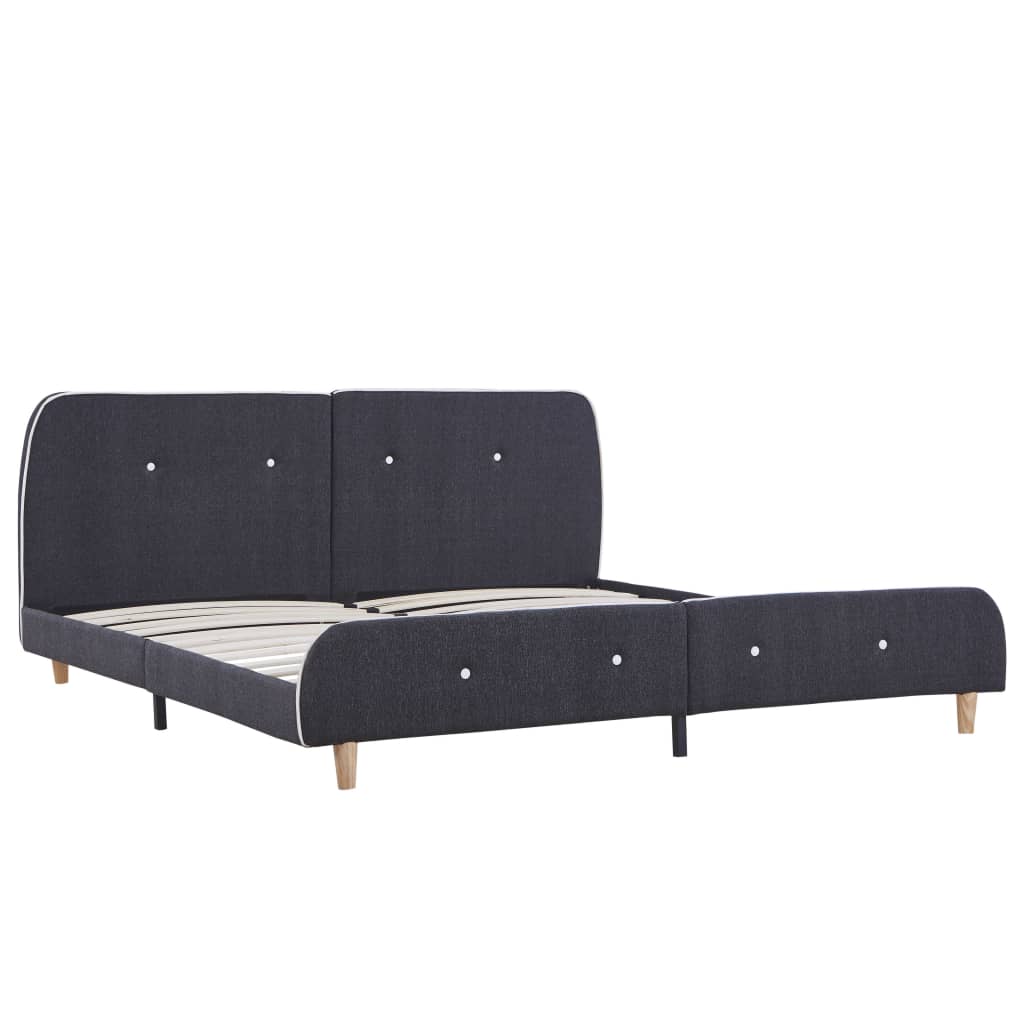 vidaXL Bedframe zonder matras stof donkergrijs 150x200 cm afbeelding