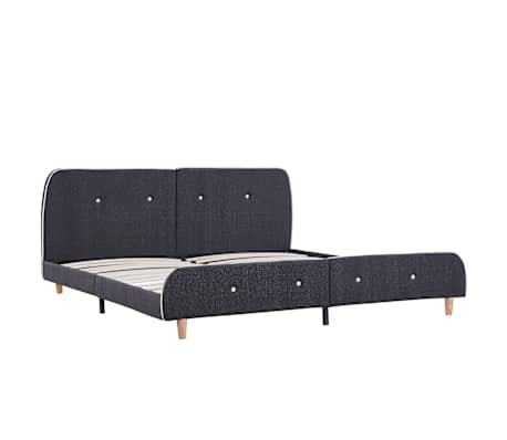 vidaXL Sengeramme uten Madrass M&oslash;rkegr&aring; Stoff 150x200 cm
