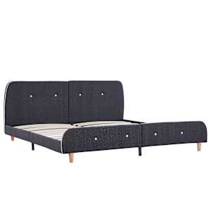 vidaXL Sengeramme uten Madrass M&oslash;rkegr&aring; Stoff 150x200 cm