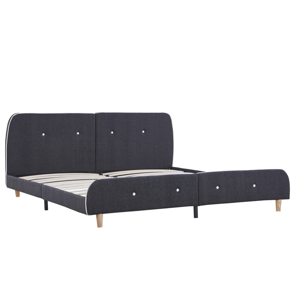 vidaXL Bedframe zonder matras stof donkergrijs 180x200 cm afbeelding
