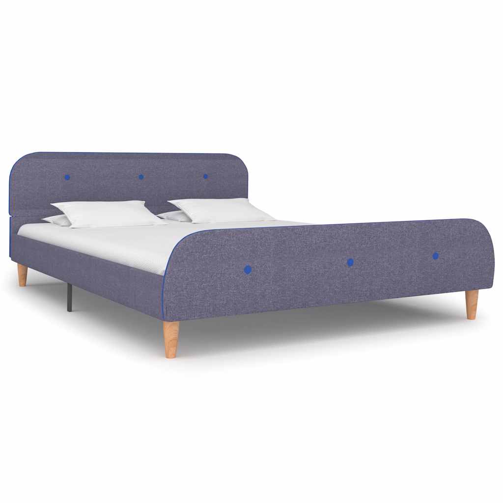 vidaXL Bettgestell ohne Matratze Hellgrau Stoff 135x190 cm