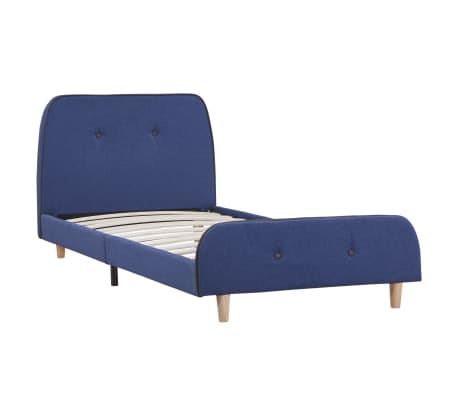 vidaXL Bed Frame Blue Fabric 90x190 cm Single