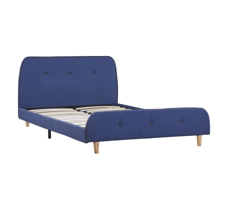 vidaXL Bed Frame Blue Fabric 120x190 cm 4FT Small Double