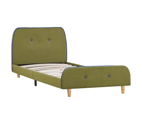 vidaXL Bed Frame Green Fabric 90x190 cm 3FT Single