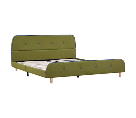 vidaXL Cadre de lit sans matelas vert tissu 135x190 cm