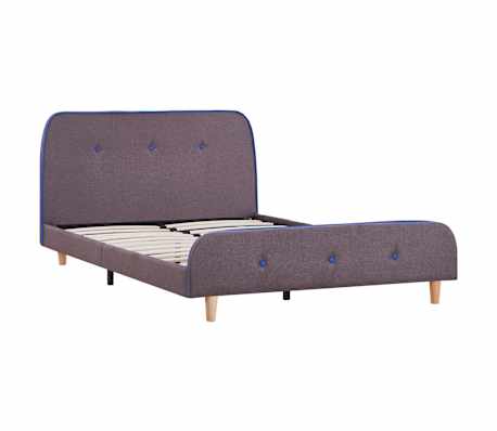 vidaXL Sengeramme uten Madrass Taupe Stoff 120x190 cm