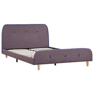 vidaXL Sengeramme uten Madrass Taupe Stoff 120x190 cm