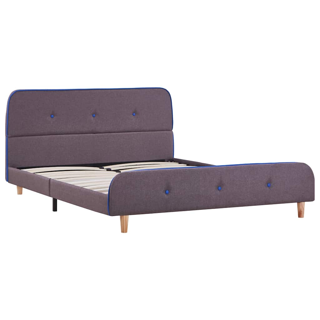 vidaXL Bedframe zonder matras stof taupe 135x190 cm afbeelding
