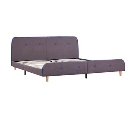 vidaXL Bettgestell ohne Matratze Taupe Stoff 150x200 cm