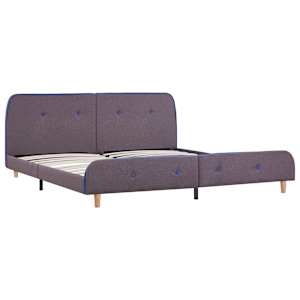 vidaXL Bettgestell ohne Matratze Taupe Stoff 150x200 cm
