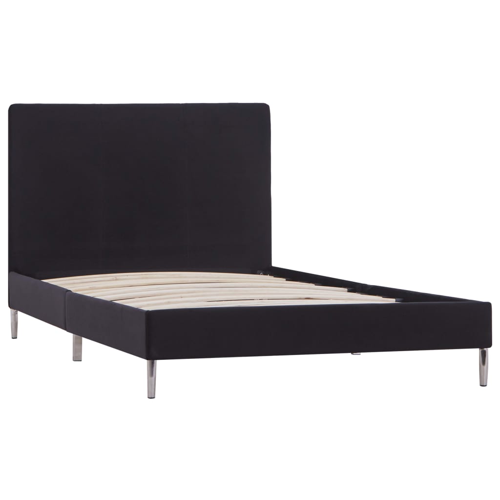 vidaXL Bed Frame Black Fabric 90x190 cm 3FT Single