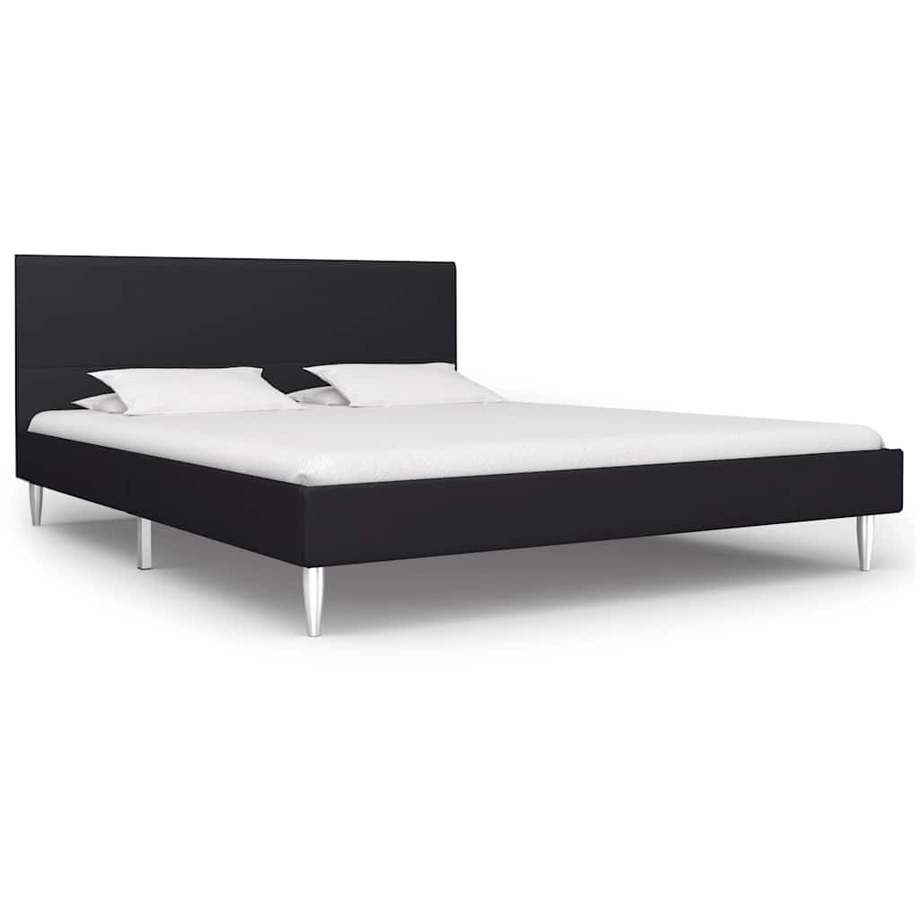 vidaXL Sengeramme uten Madrass Svart Stoff 135x190 cm