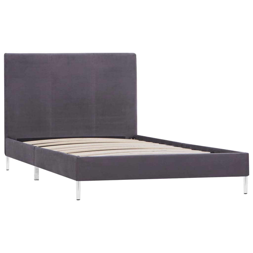 vidaXL Bed Frame Grey Fabric 90x190 cm 3FT Single