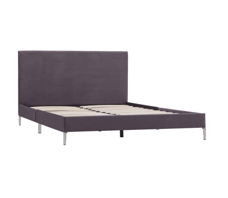 vidaXL Bed Frame Grey Fabric 120x190 cm 4FT Small Double
