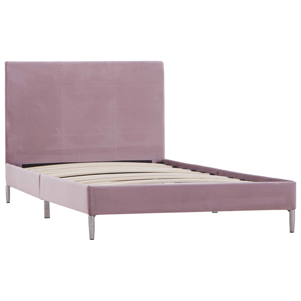 vidaXL Bed Frame Pink Fabric 90x190 cm 3FT Single