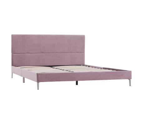 vidaXL Bed Frame Pink Fabric 135x190 cm Double