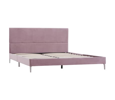 vidaXL Bed Frame Pink Fabric 150x200 cm King Size