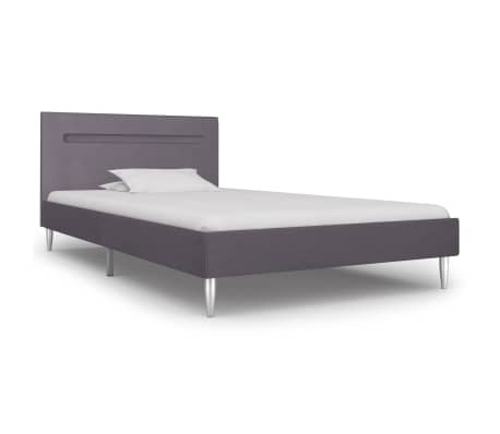 vidaXL Bed Frame with LED Grey Fabric 90x190 cm 3FT Single