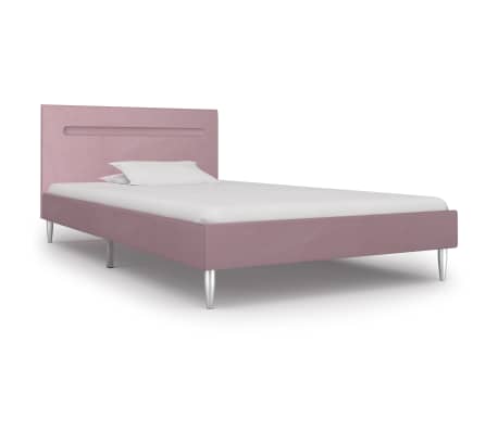 vidaXL Bed Frame with LED Pink Fabric 90x190 cm 3FT Single