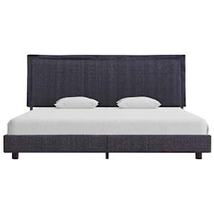 vidaXL Sengeramme uten Madrass Mørkegrå Stoff 150x200 cm