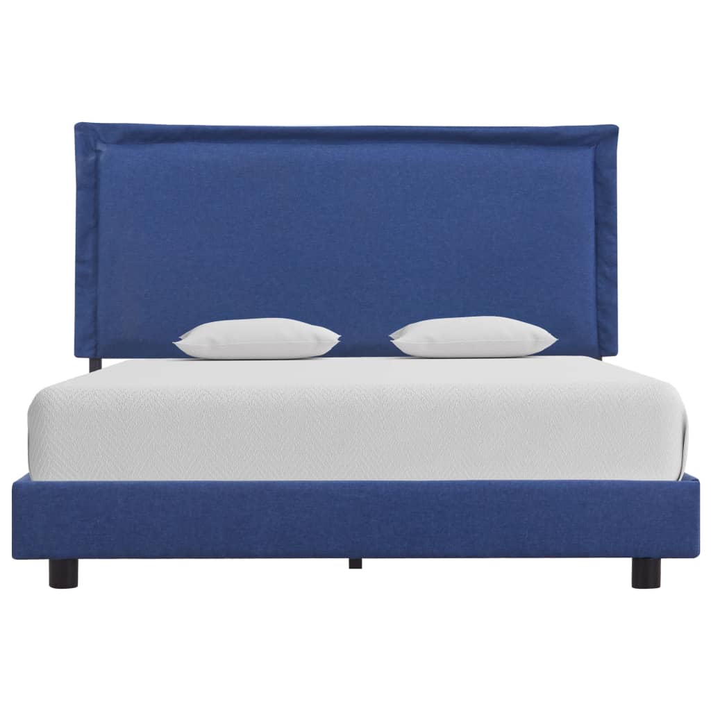 vidaXL Bed Frame Blue Fabric 120x190 cm Small Double