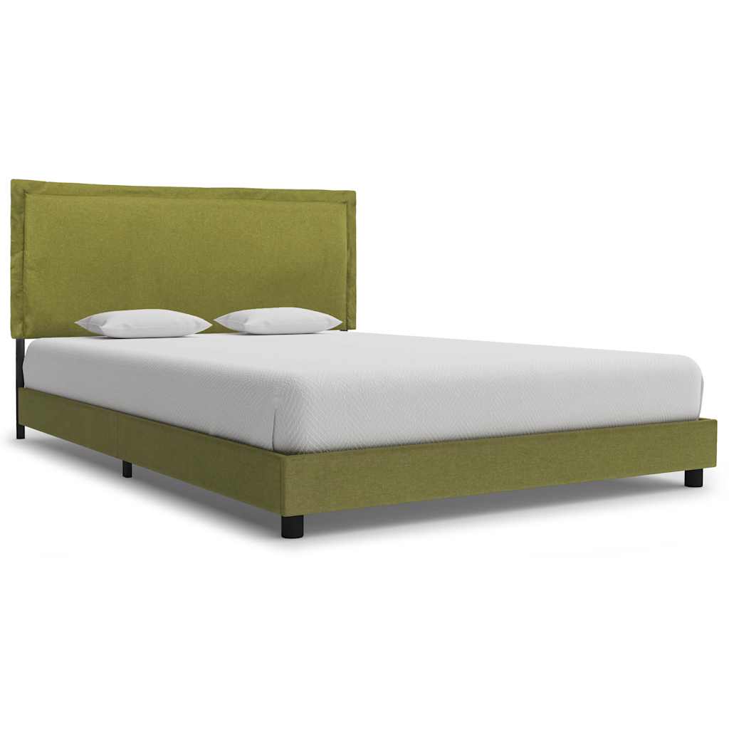 vidaXL sengeramme uden madras 135x190 cm stof grøn