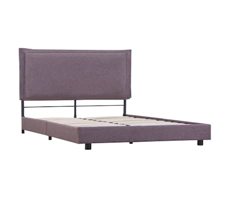 vidaXL Sengeramme uten Madrass Taupe Stoff 135x190 cm