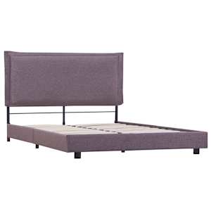 vidaXL Sengeramme uten Madrass Taupe Stoff 135x190 cm