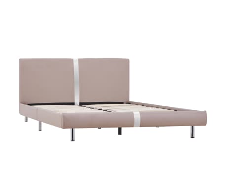 vidaXL Bed Frame Cappuccino Faux Leather Queen Size